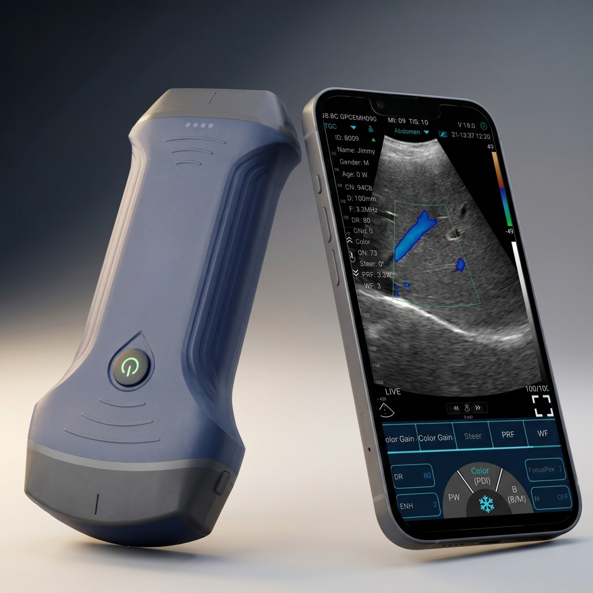 Ultrassom Konted Pro 3x1 sem fio e com cabeça dupla (com ANVISA)