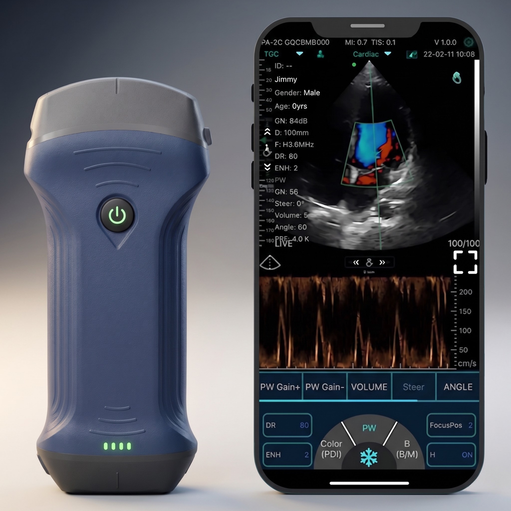 Ultrassom Konted Pro 3x1 sem fio e com cabeça dupla (com ANVISA)